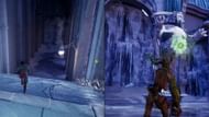 Interact with the statue to break the frozen water (Image via EA || YouTube/MKIceAndFire)
